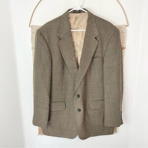 Oscar De La Renta Houndstooth Wool Sport Coat Blazer 44R